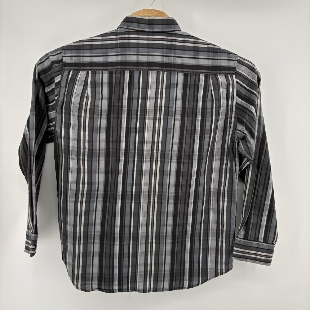 Tommy Bahama Men's Medium Grey Plaid Long Sleeve Button Up Light Flannel - Picture 8 of 11